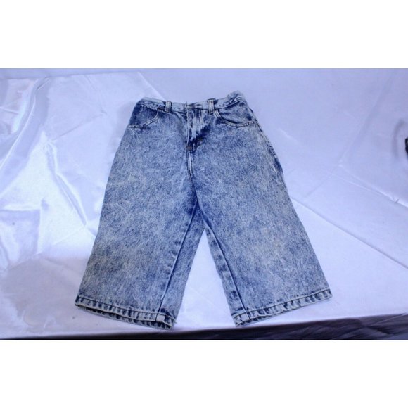 Girls High Waist Jean Capri's Pants Acid Washed SZ 10 - Picture 1 of 7